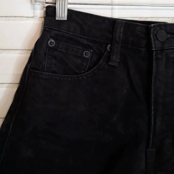 Lucky Brand Lucky Pins Distressed Cut Off Denim Black Jean Shorts 00/24 - Picture 3 of 7